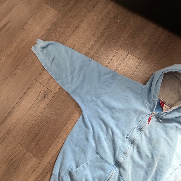 Y2K Airwalk Faded Blue Vintage Oversized XL Zip-up Hoodie Skater - Picture 5 of 11